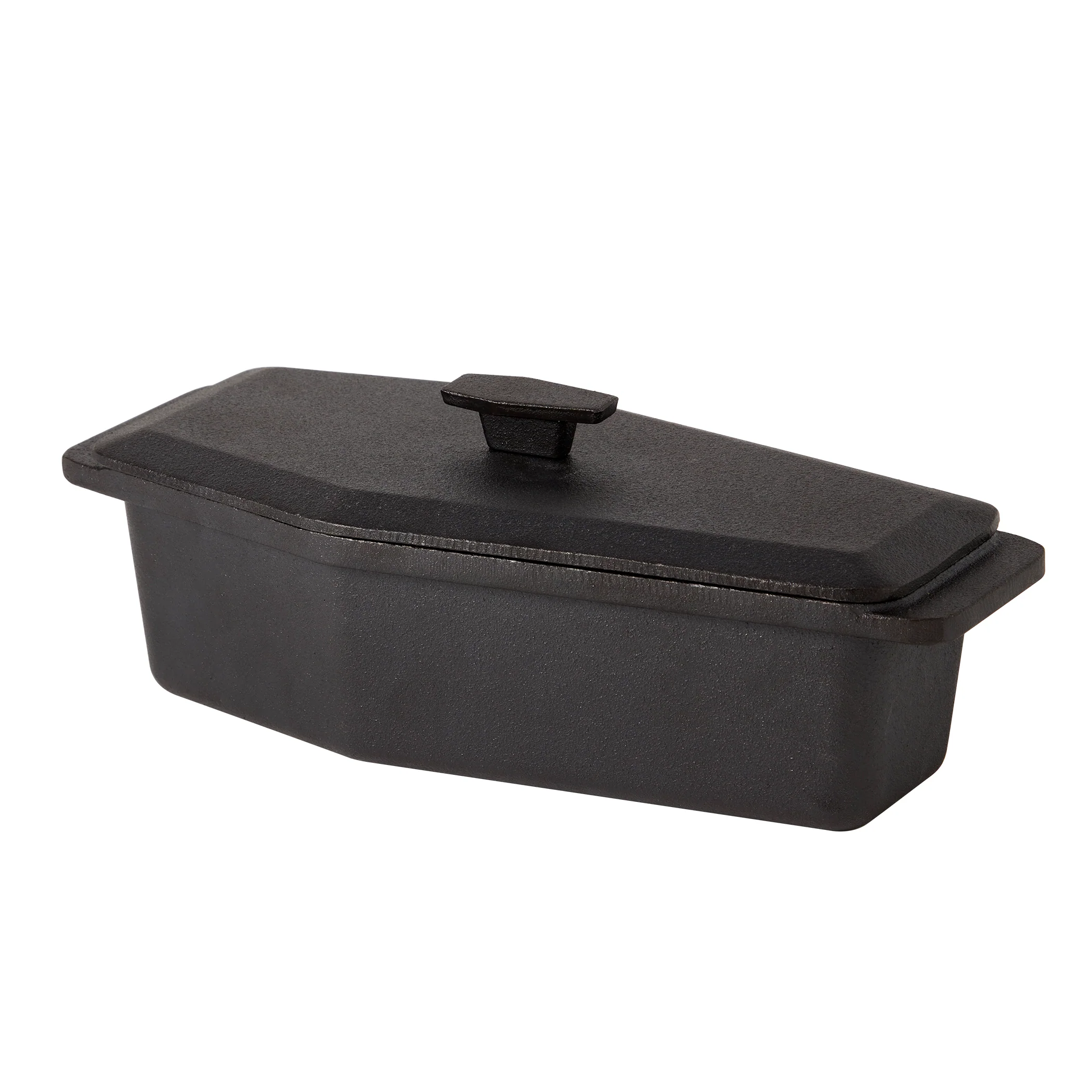 1.5-Quart / 2.5-Quart Cast Iron Skeleton Coffin Casket Loaf Pan, Black - Image 8
