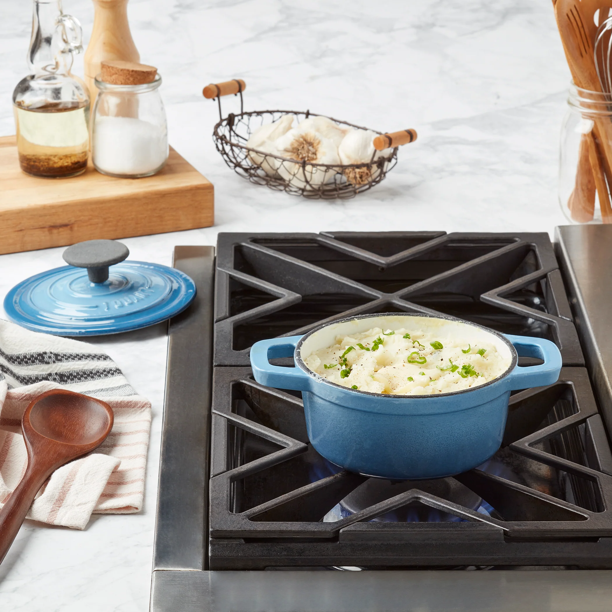 1-Quart Enameled Cast Iron Dutch Oven, Blue - Image 3