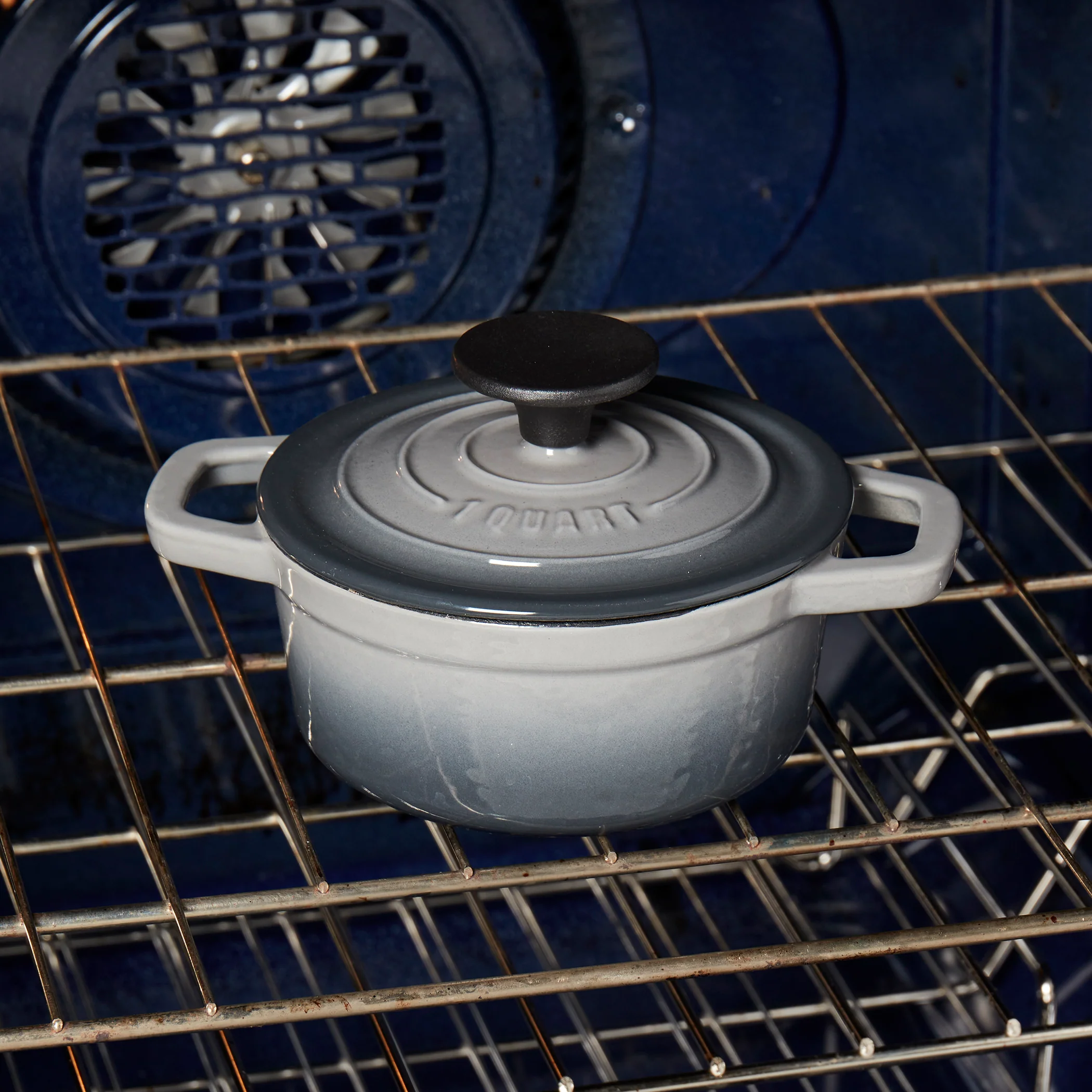 1-Quart Enameled Cast Iron Dutch Oven, Gray - Image 6