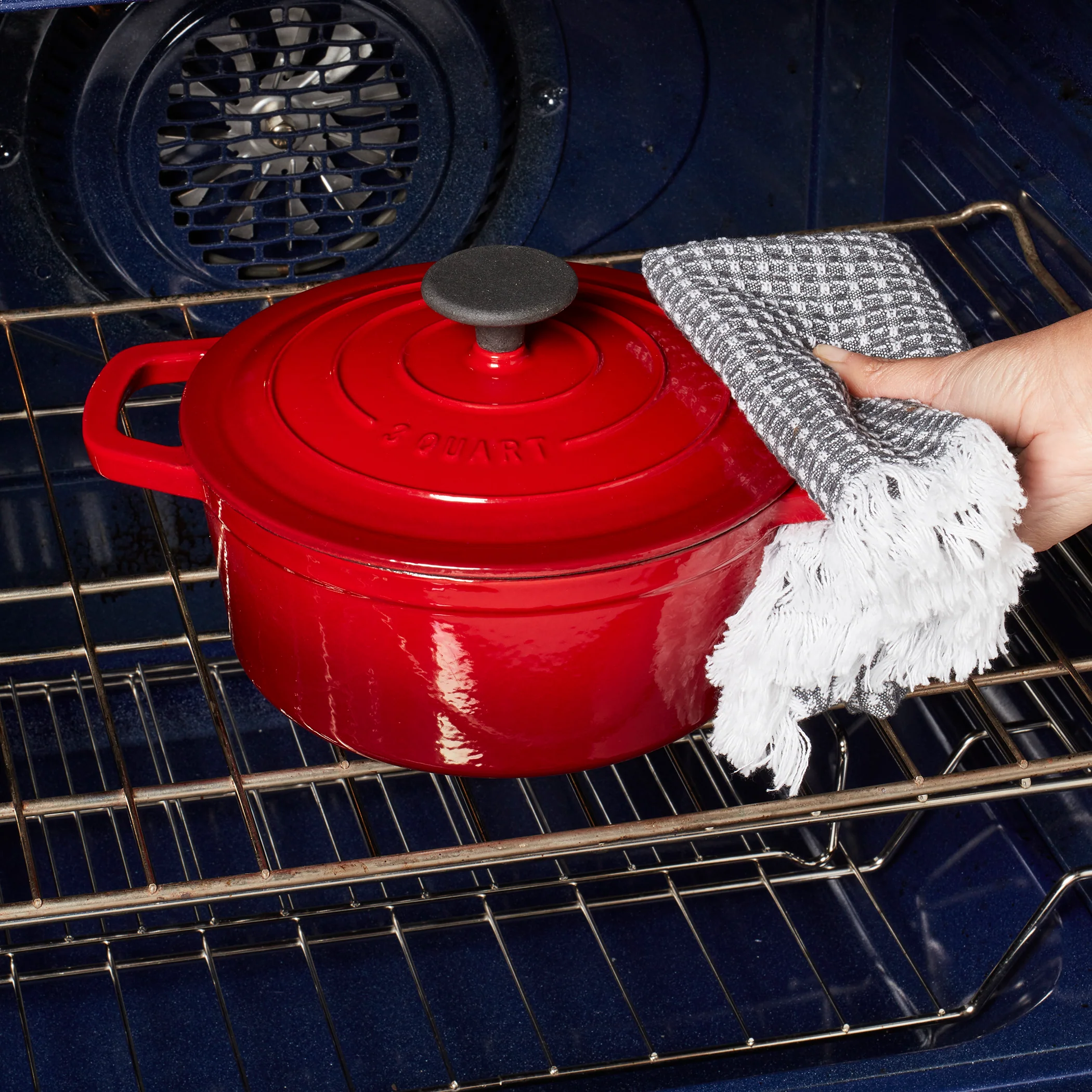 5-Quart Enameled Cast Iron Dutch Oven, Red - Image 4