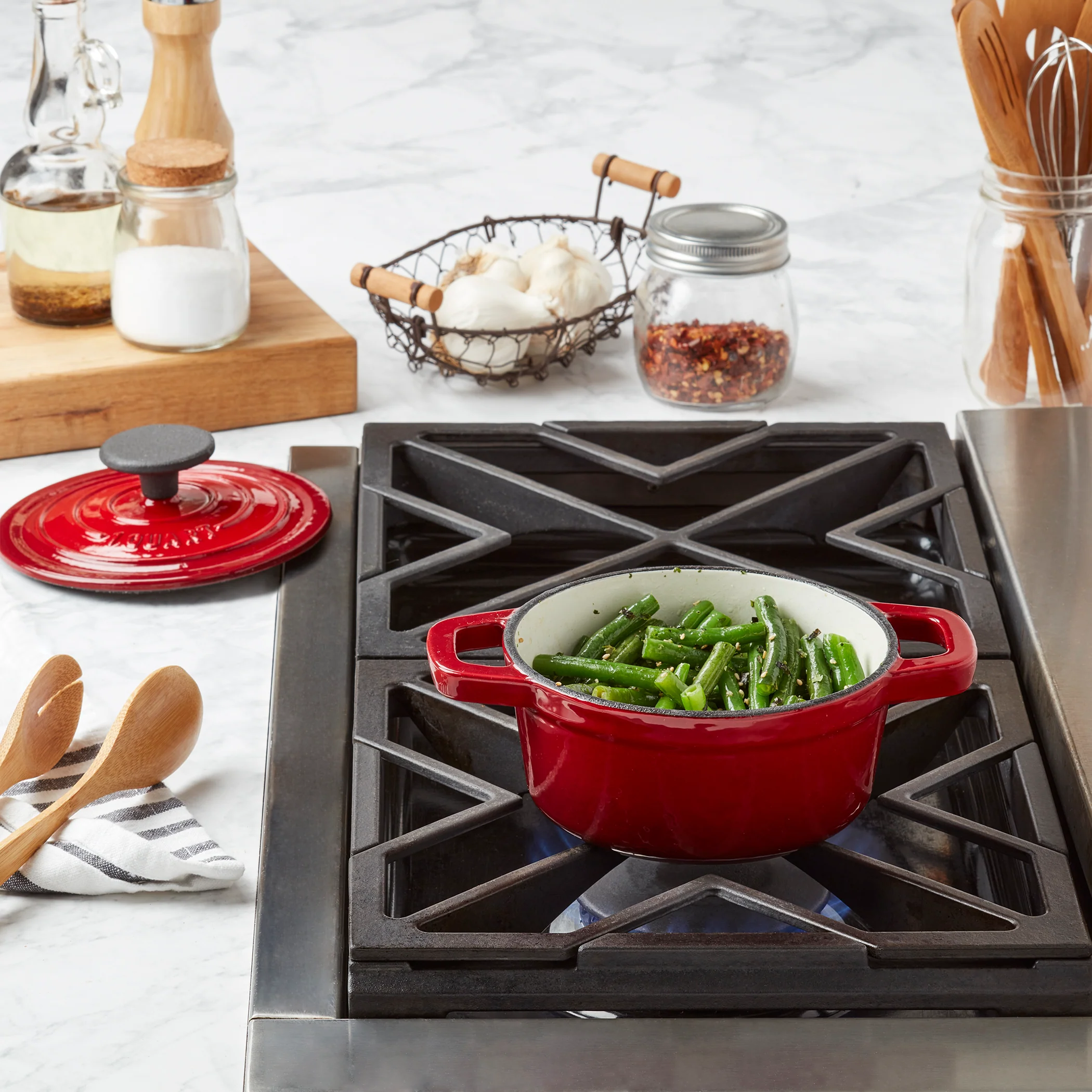 1-Quart Enameled Cast Iron Dutch Oven, Red - Image 7