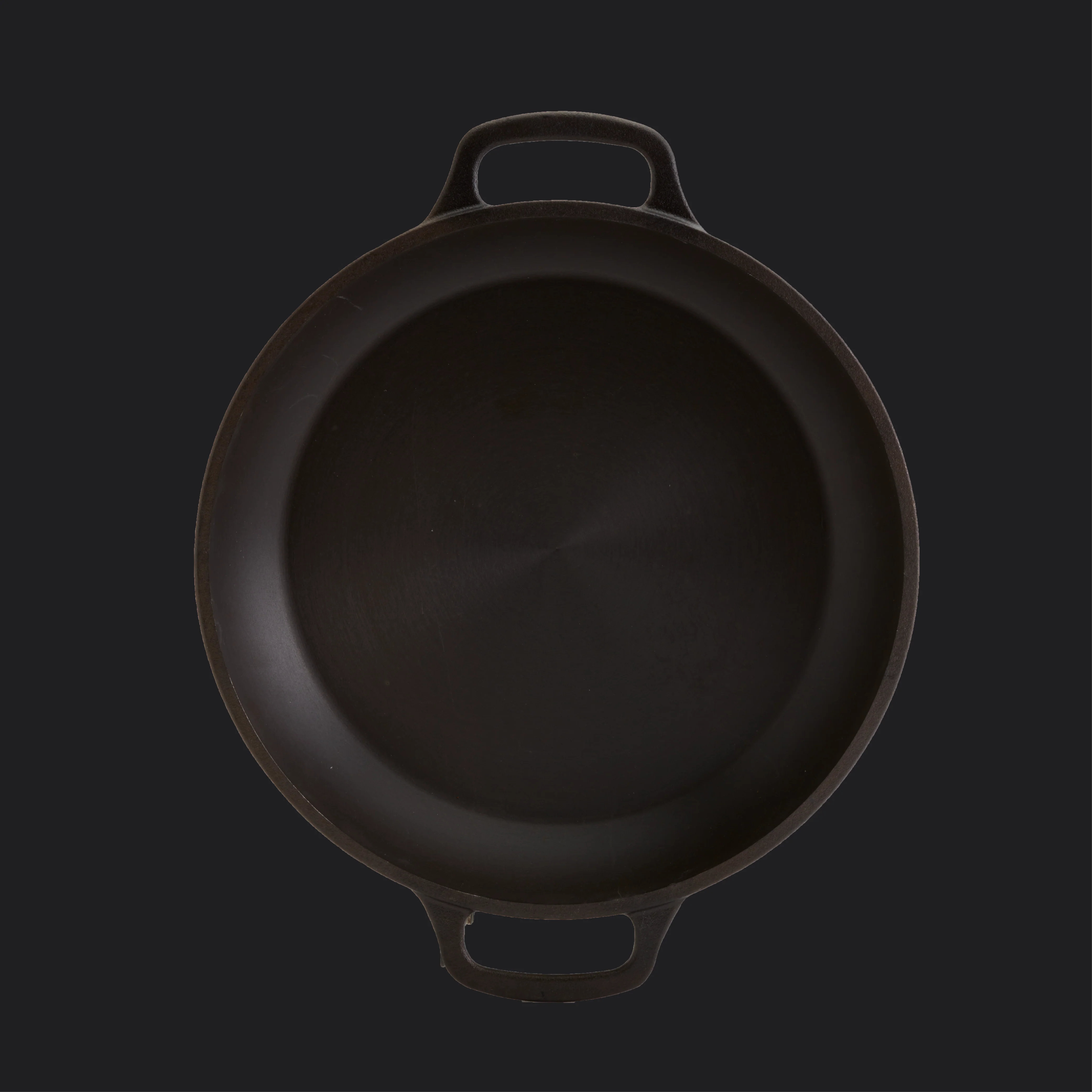 13" Smooth Cast Round Pre-Seasoned Cast Iron Sauteuse Fry Pan with Side Handles - Image 6