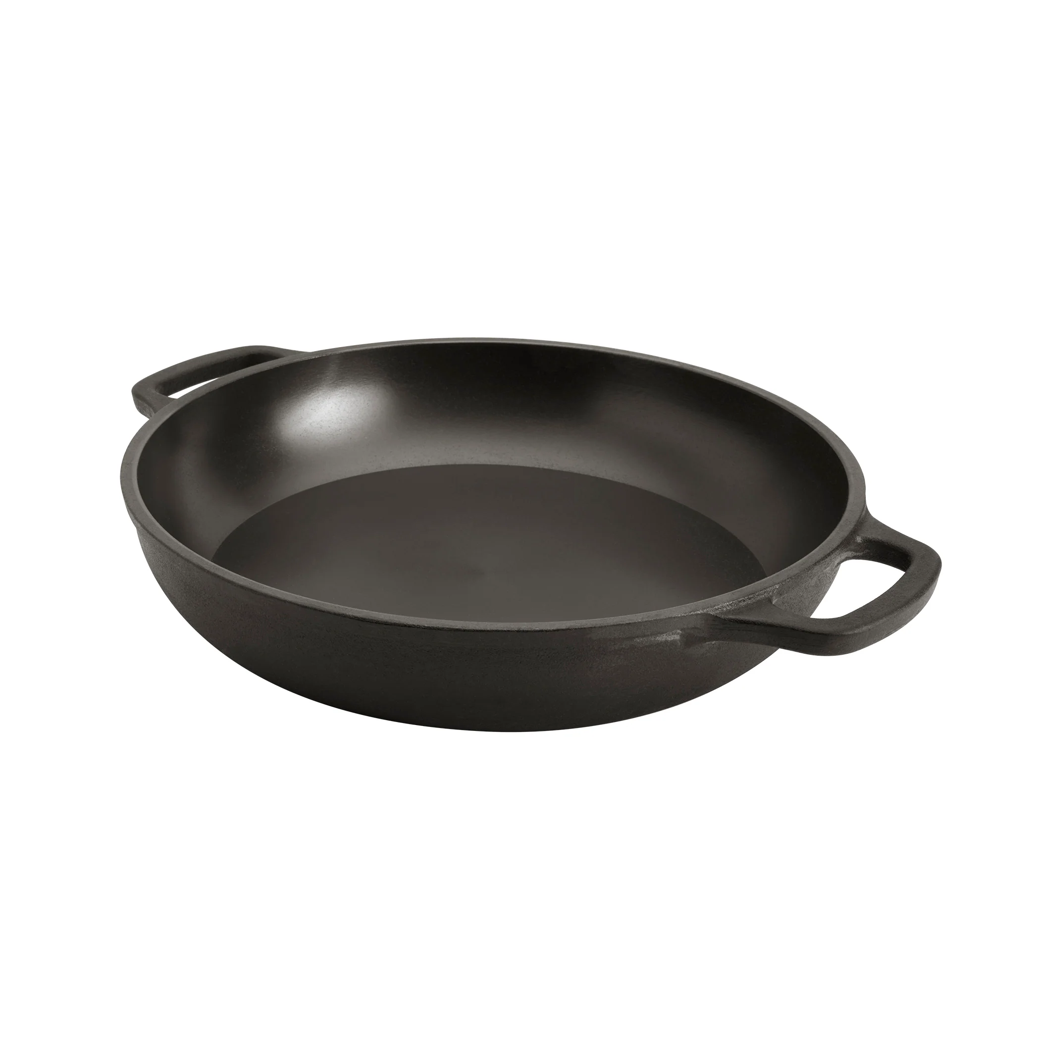 13" Smooth Cast Round Pre-Seasoned Cast Iron Sauteuse Fry Pan with Side Handles - Image 7