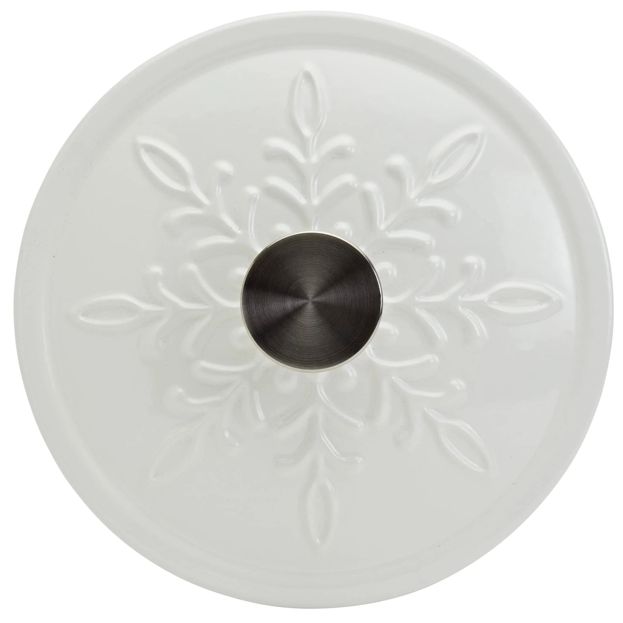 3-Quart Enameled Cast Iron Snowflake Dutch Oven, White - Image 7