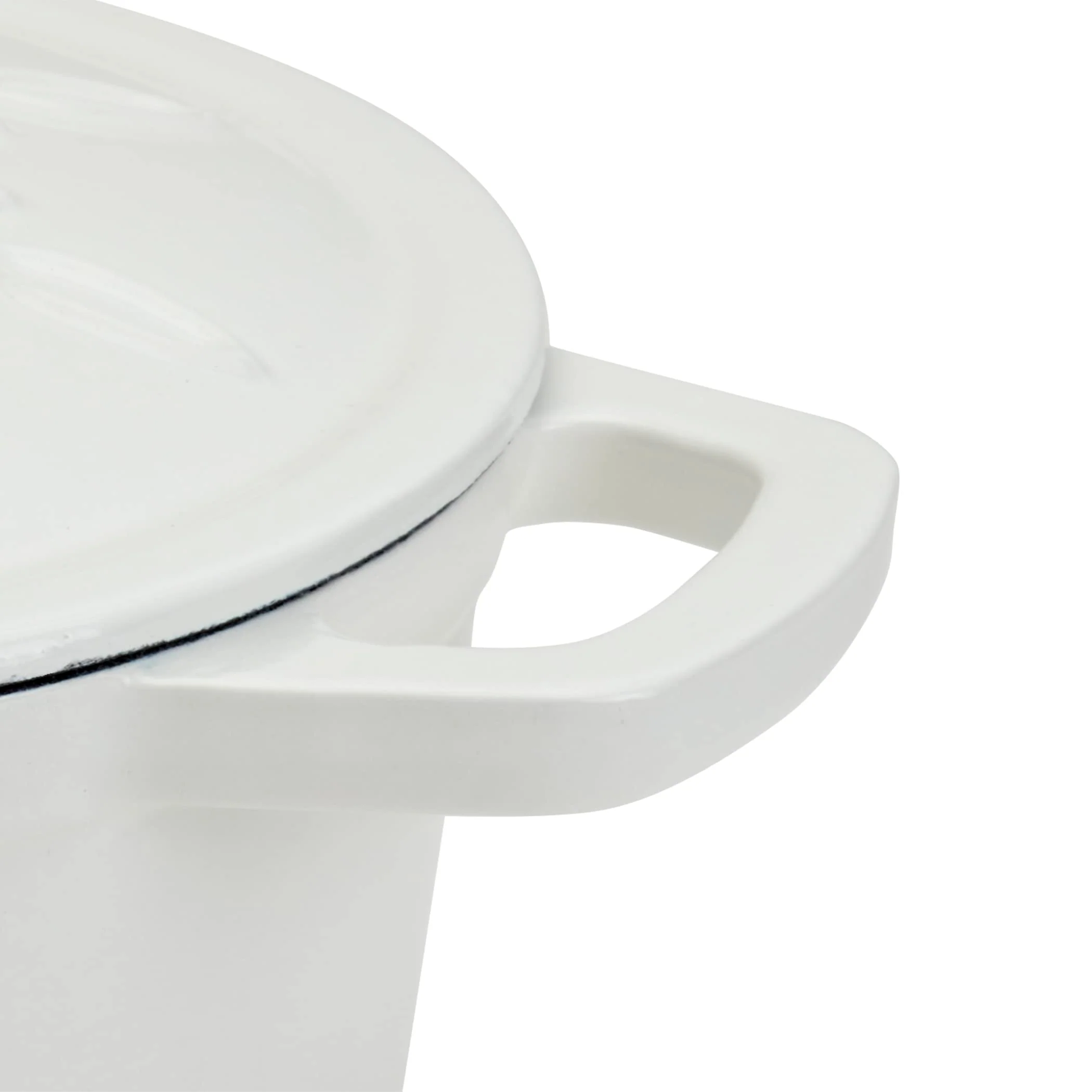 3-Quart Enameled Cast Iron Snowflake Dutch Oven, White - Image 8