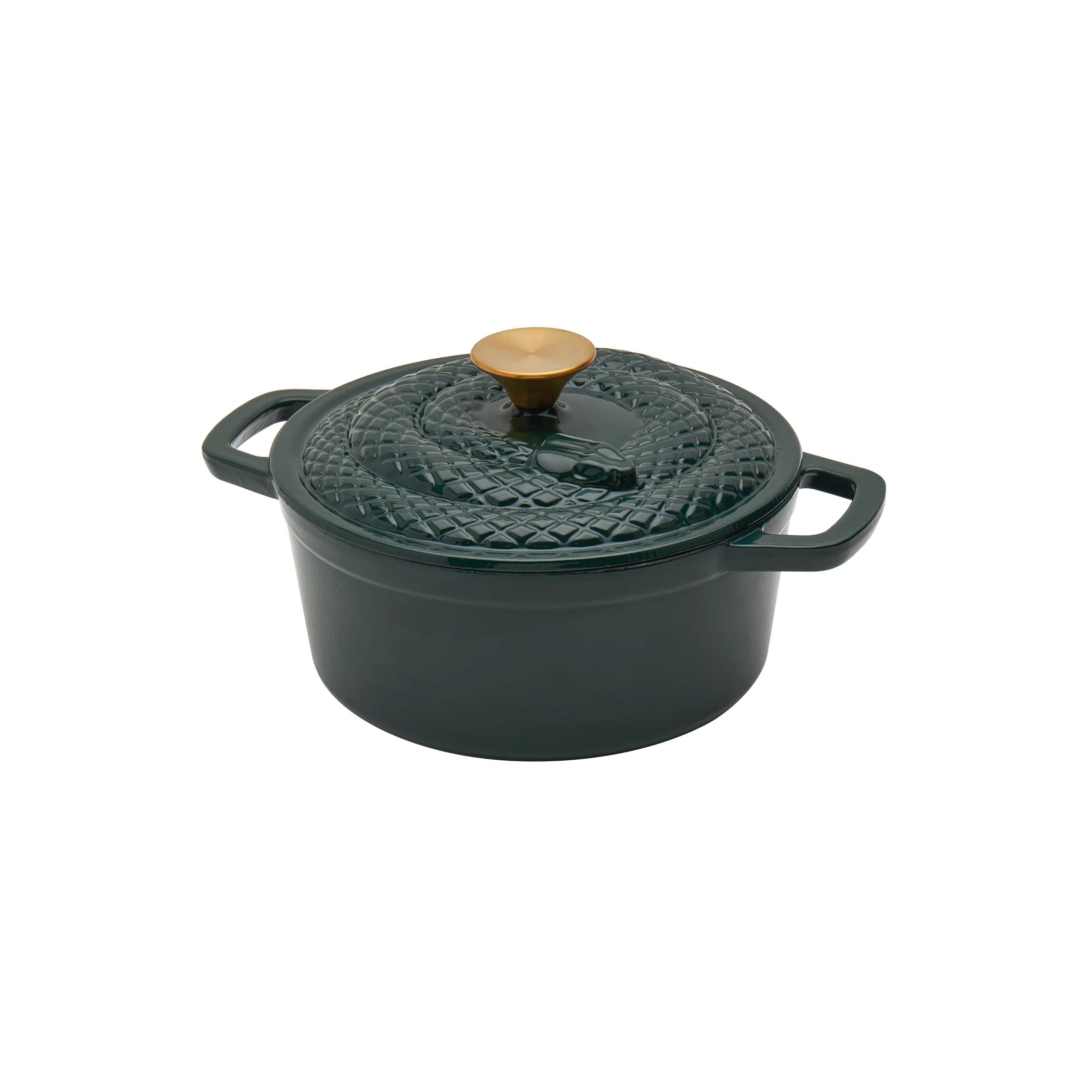 3-Quart Enameled Cast Iron Snake Dutch Oven, Green - Image 3