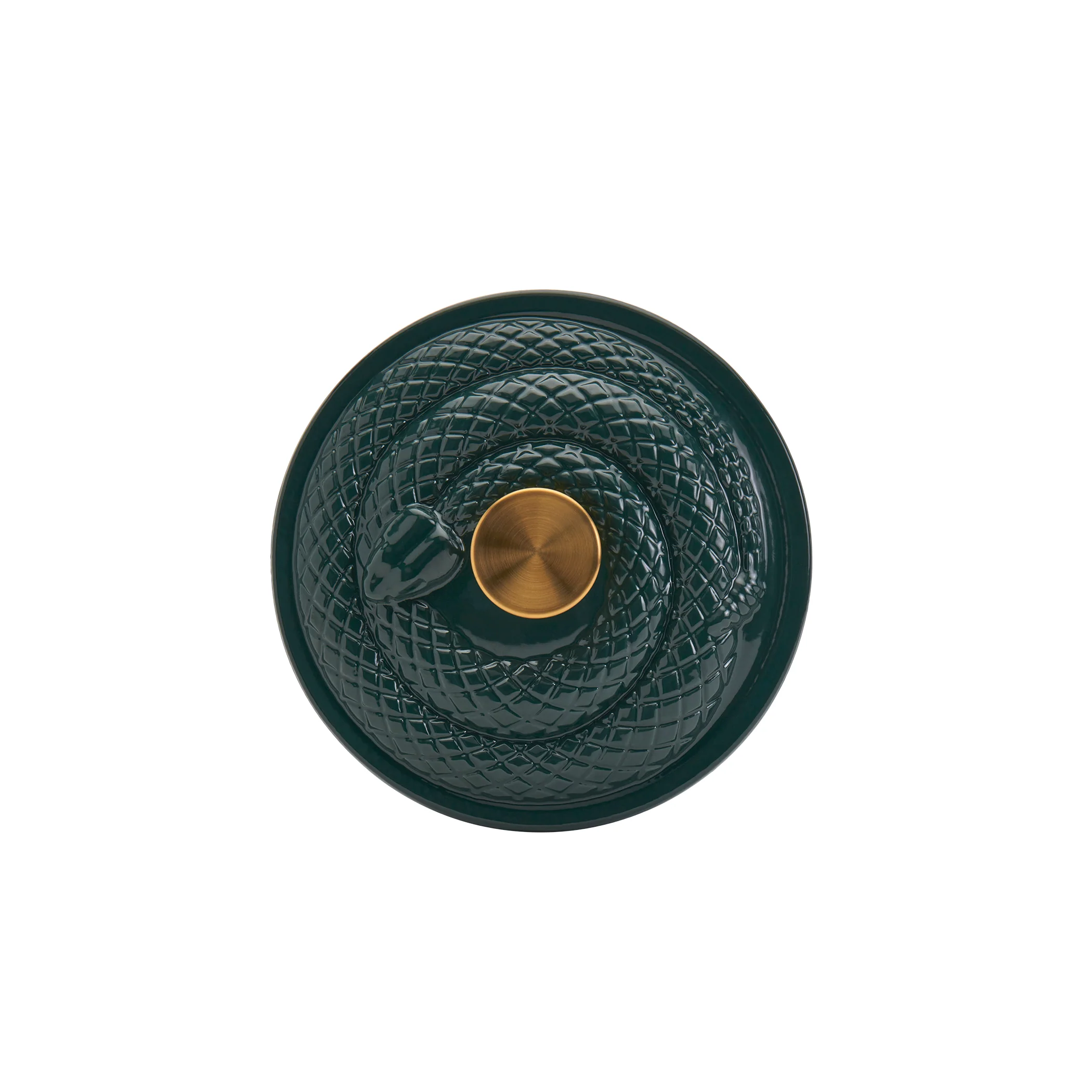 3-Quart Enameled Cast Iron Snake Dutch Oven, Green - Image 4