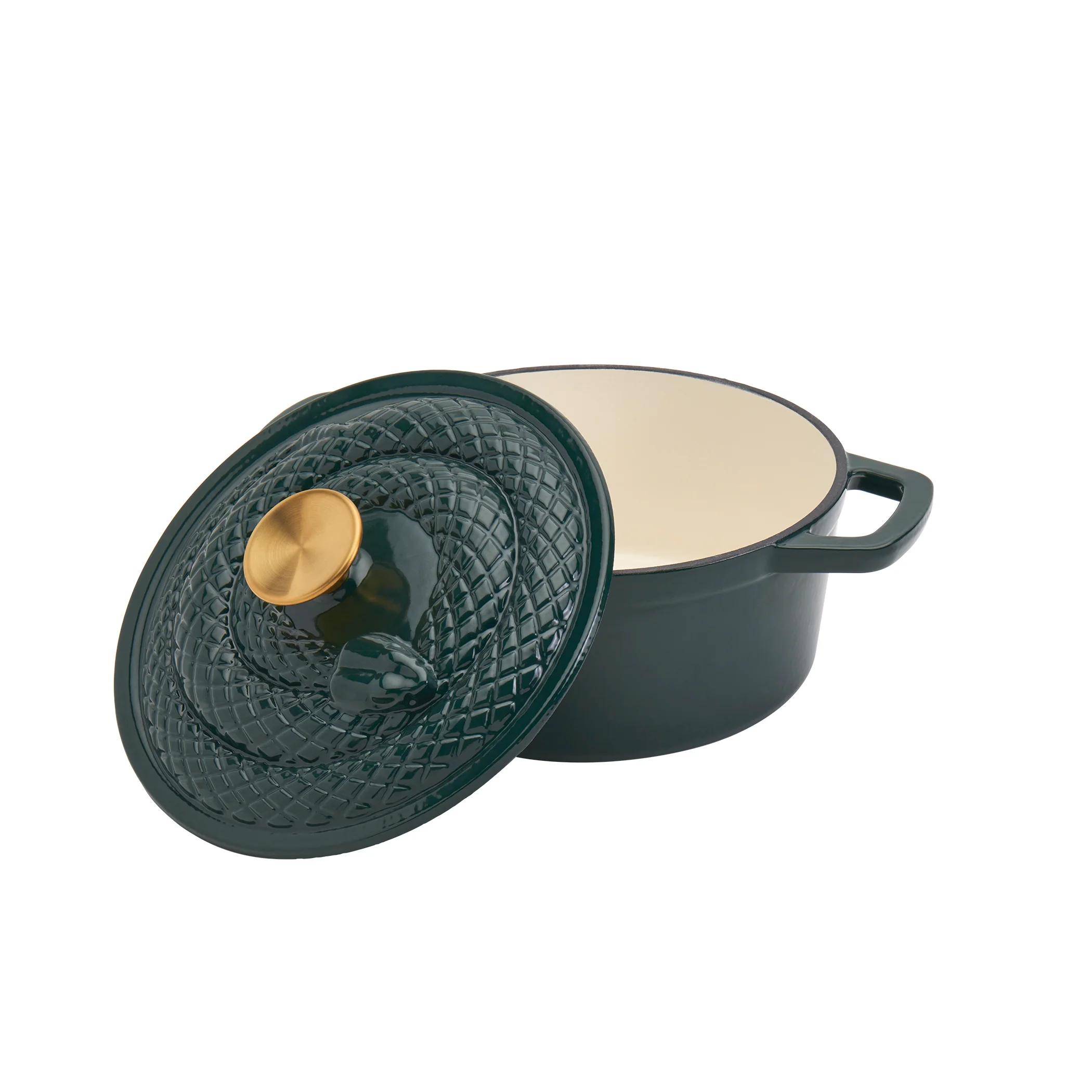 3-Quart Enameled Cast Iron Snake Dutch Oven, Green - Image 5