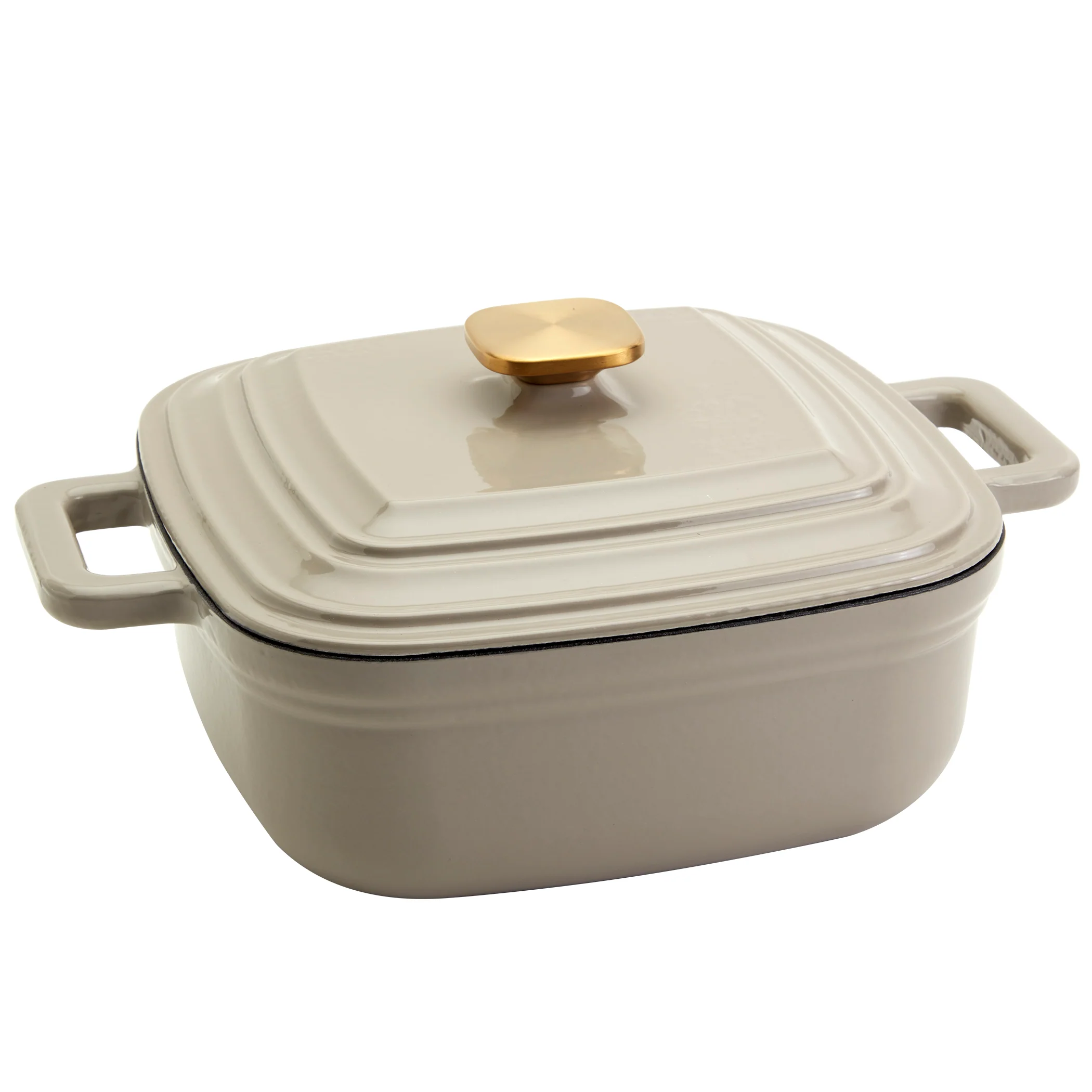 4-Quart Enameled Cast Iron Square Dutch Ovens, Gray - Image 9