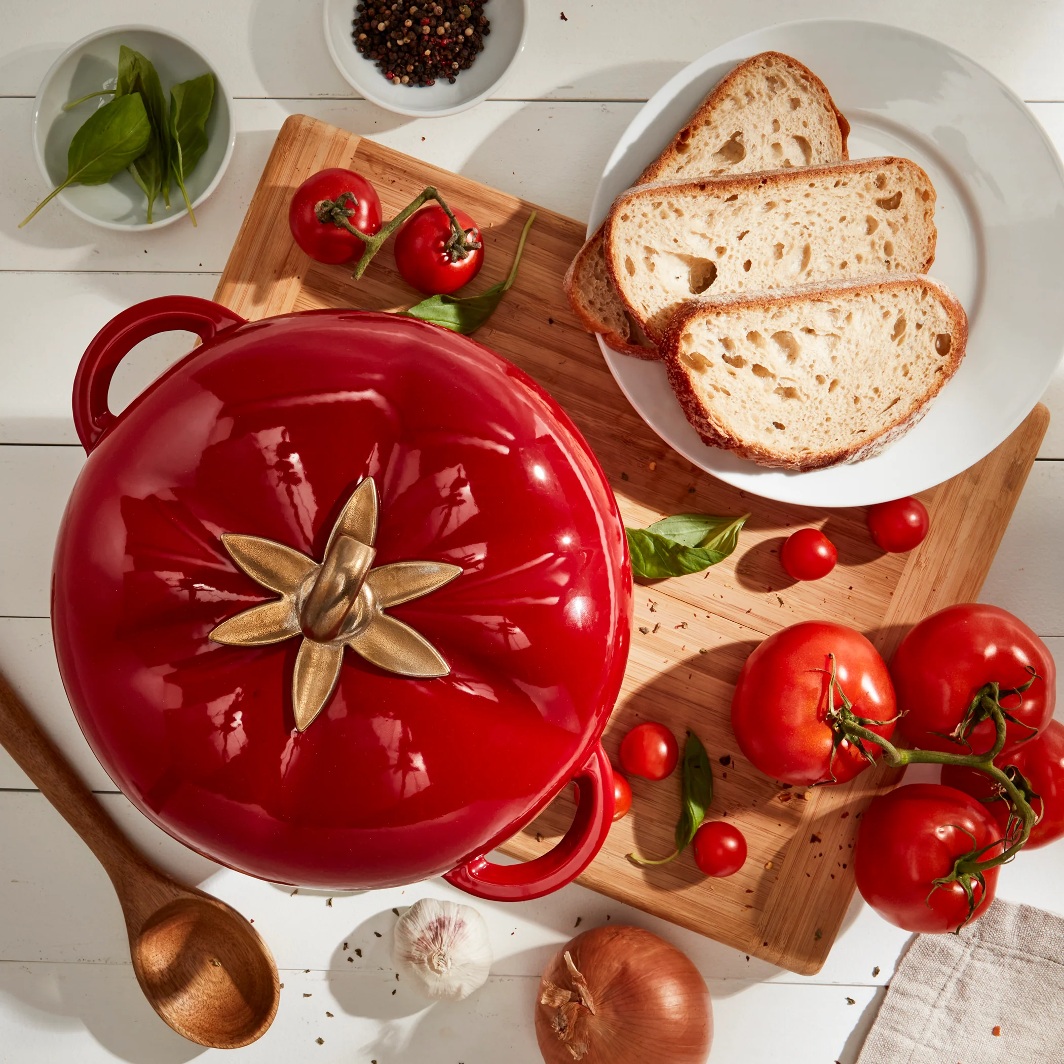 4-Quart Enameled Cast Iron Tomato Dutch Oven - Image 3
