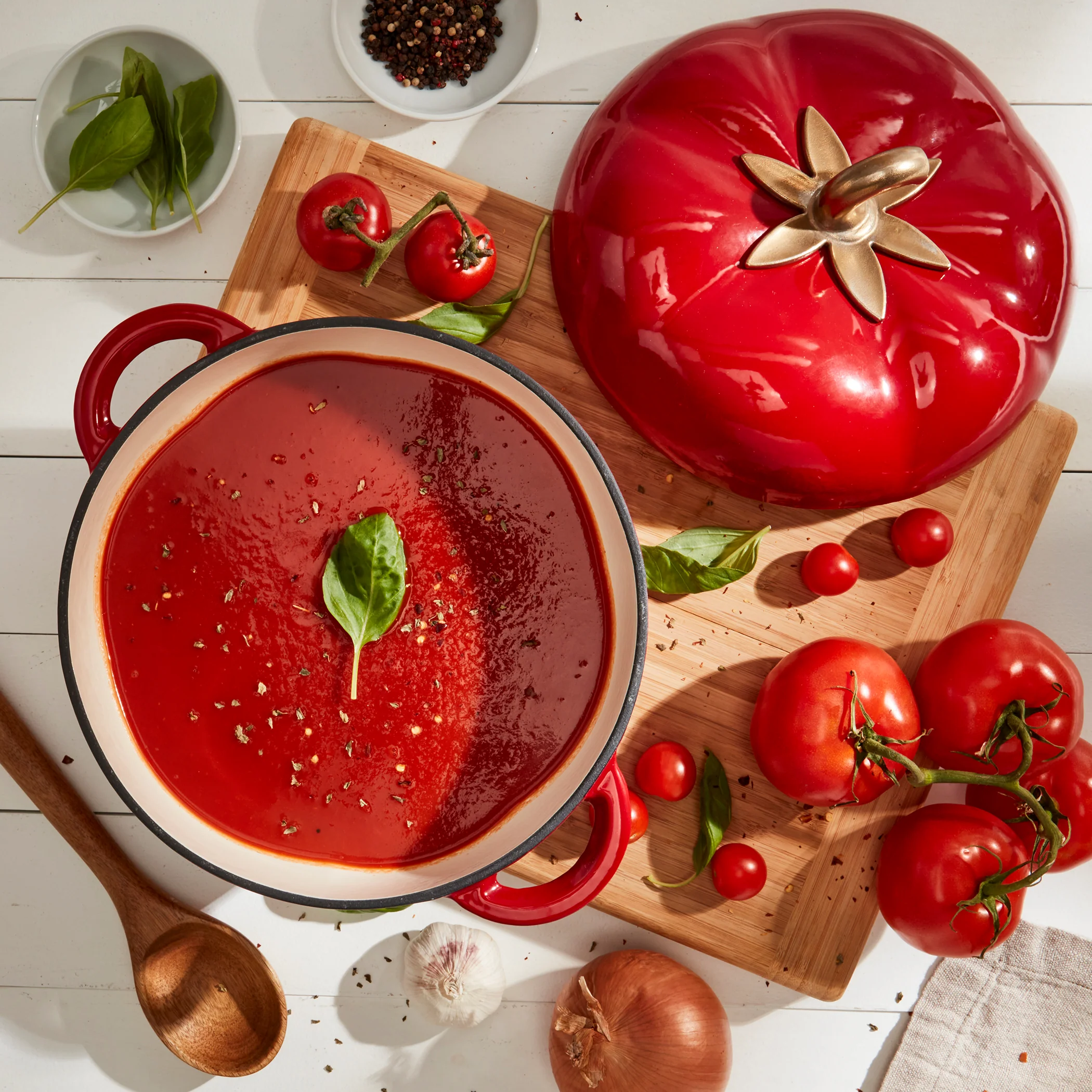 4-Quart Enameled Cast Iron Tomato Dutch Oven - Image 5