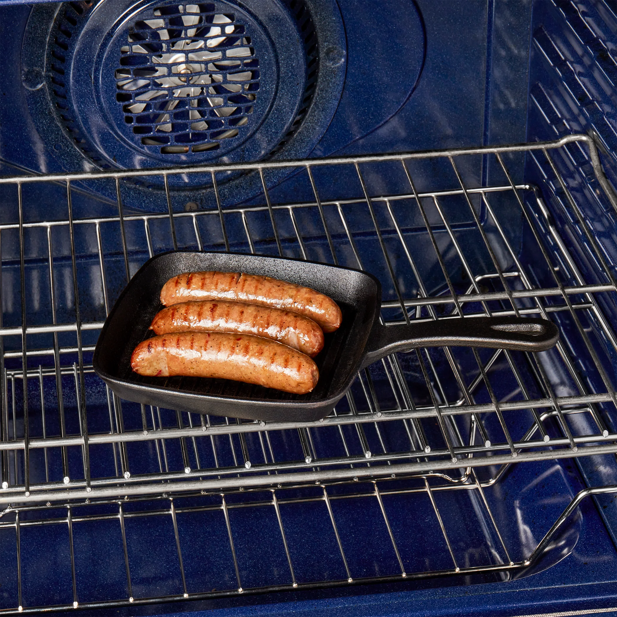 6.75" Square Pre-Seasoned Cast Iron Skillet Grill Pan - Image 5