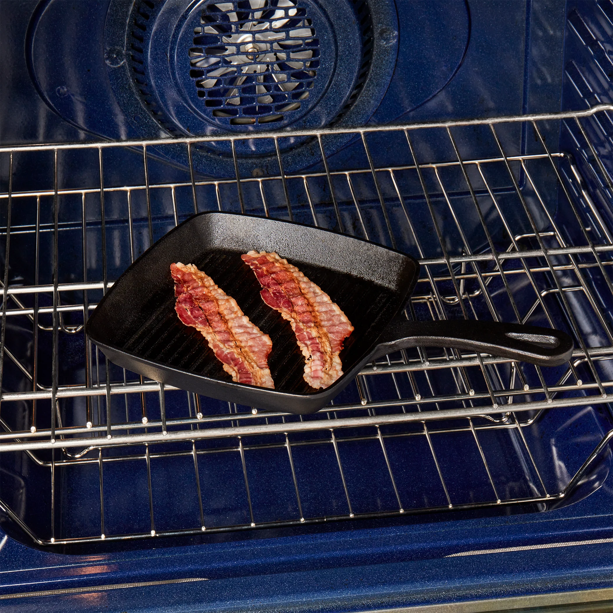 8" Square Pre-Seasoned Cast Iron Skillet Grill Pan - Image 5