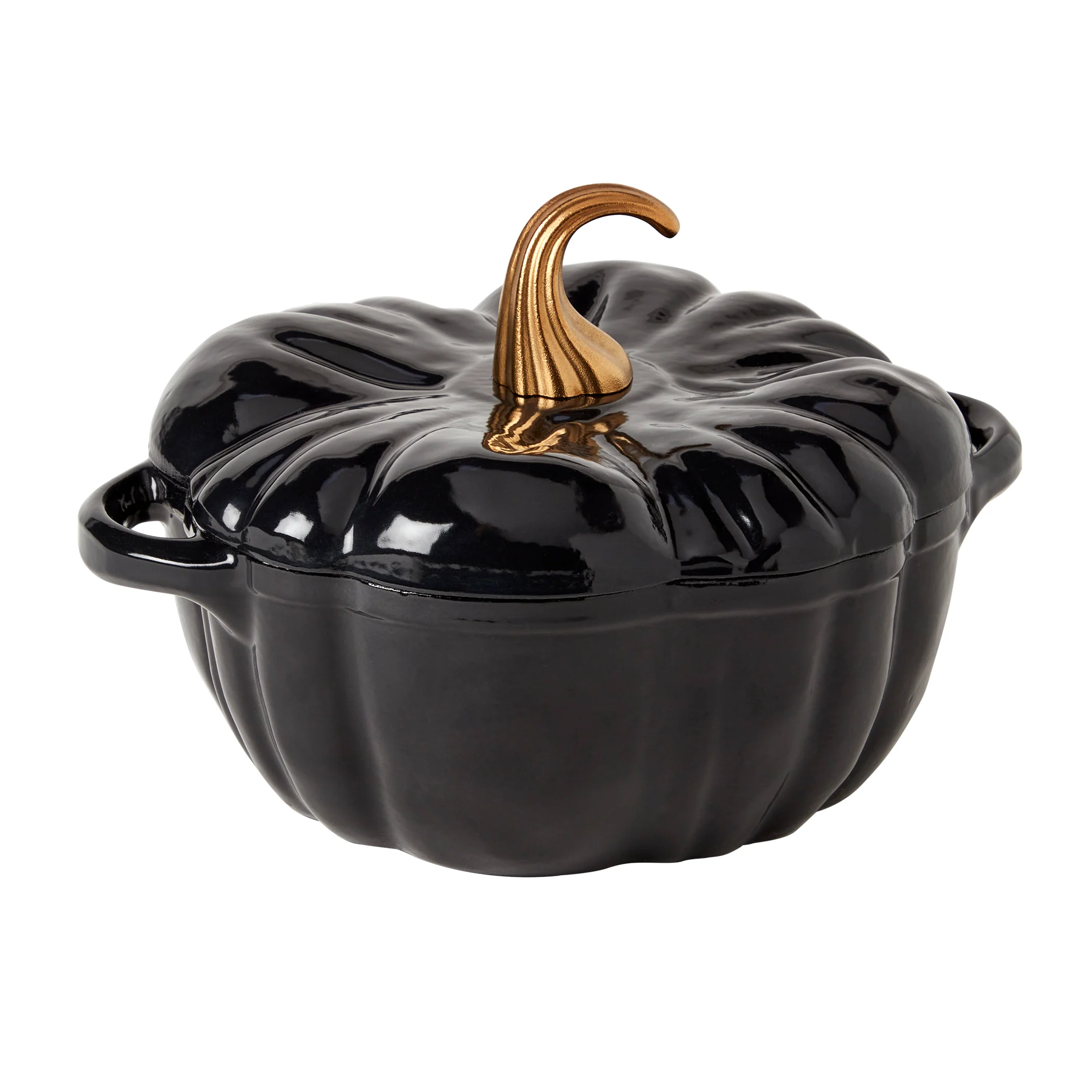 2-Quart / 4-Quart Enameled Cast Iron Pumpkin Dutch Ovens, Black - Image 11