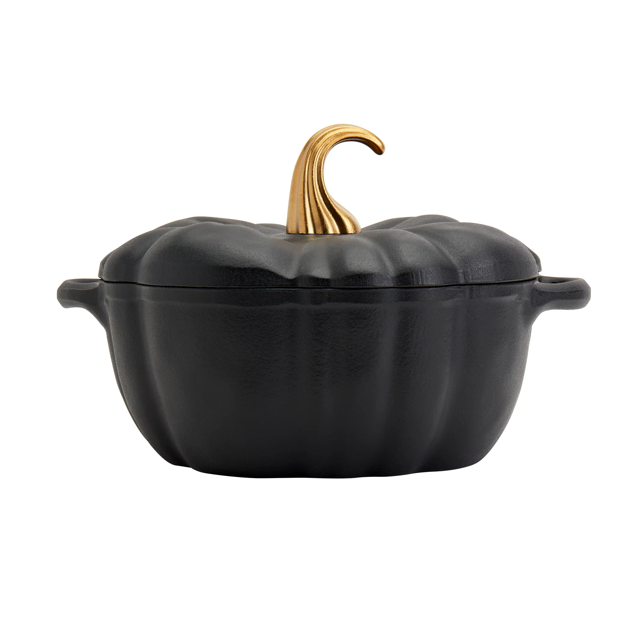2-Quart / 4-Quart Enameled Cast Iron Pumpkin Dutch Ovens, Black - Image 13